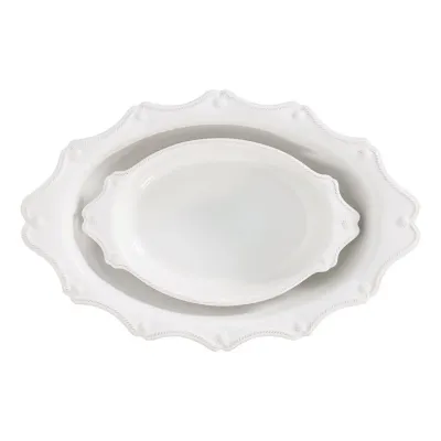 Berry & Thread Whitewash Oval Baker Set of 2 Pc