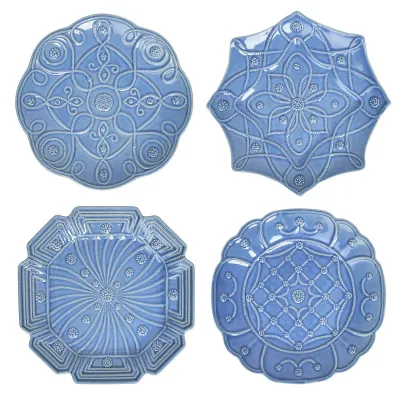 Jardins du Monde Chambray Dessert/Salad Plate Assorted Set of 4