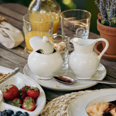 Puro Whitewash Sugar Bowl with Lid