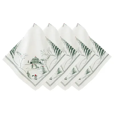 Country Estate Winter Frolic Evergreen Napkin Set of 4