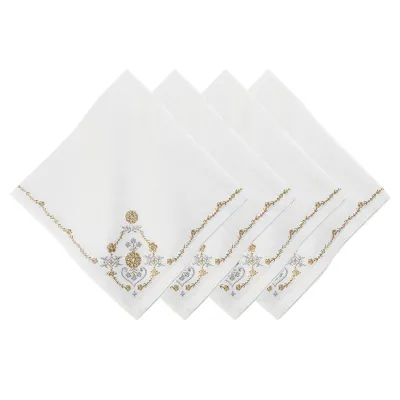 Heidi Embroidered Gold/Silver Napkin Set of 4