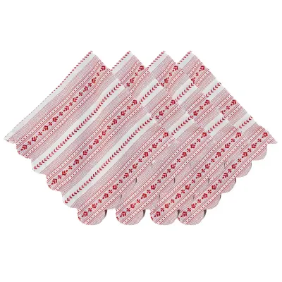 Villa Stripe Red Napkin Set of 4