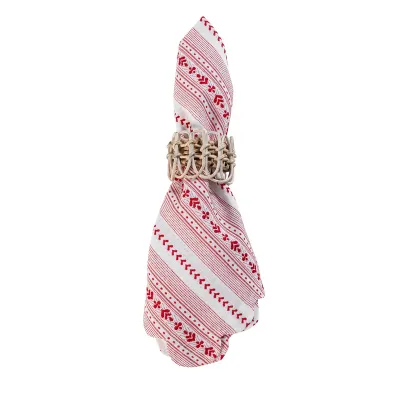 Villa Stripe Napkin Ruby