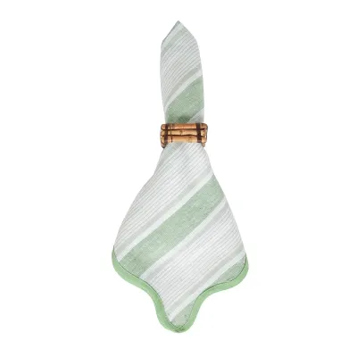 Cabana Stripe Napkin Set of 4 - Seagrass