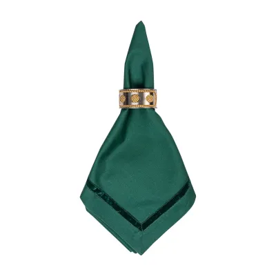 Velvet Trim Evergreen Napkin 20"L, 20"W, 0.06"H