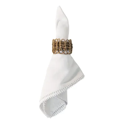 Berry Trim Napkin - White