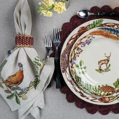 Veronica Beard x Juliska Macrame Placemat - Cranberry