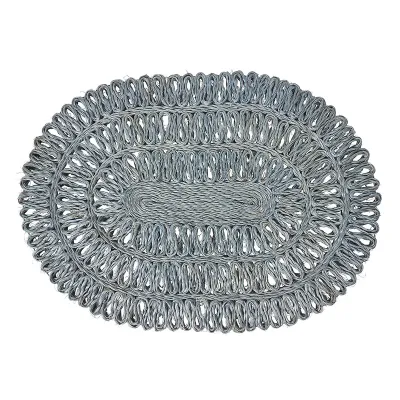 Straw Loop Oval Placemat - Chambray