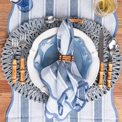 Straw Loop Oval Placemat - Chambray