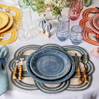Scallop Stripe Chambray Placemat