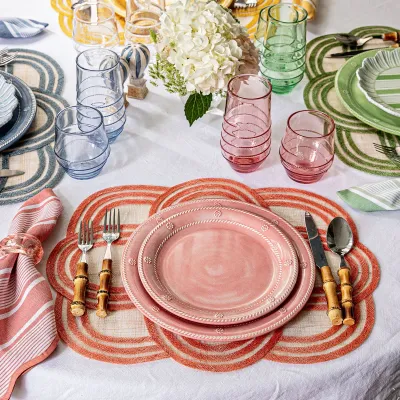 Scallop Stripe Coral Placemat