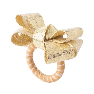 Tuxedo Gold Napkin Ring 3"L, 3"W, 2.5"H