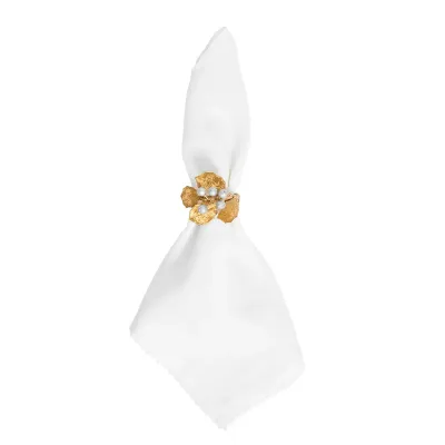 Forest Walk Gold/Silver Holly with Berries Napkin Ring Set of 4