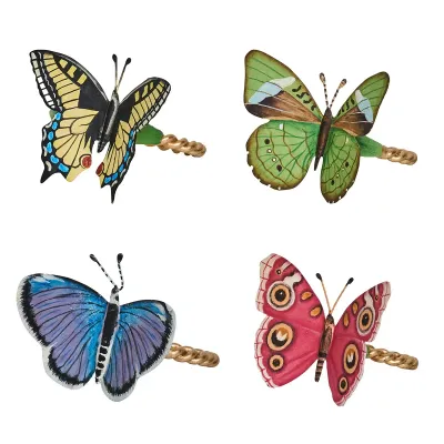 Meadow Walk Butterfly Multi Napkin Ring Assorted Set of 4