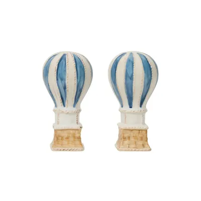 L'Amour Toujours Hot Air Balloon Chambray Salt and Pepper Shakers Set of 2