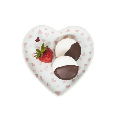 Love You More Pink Heart Tray 7"