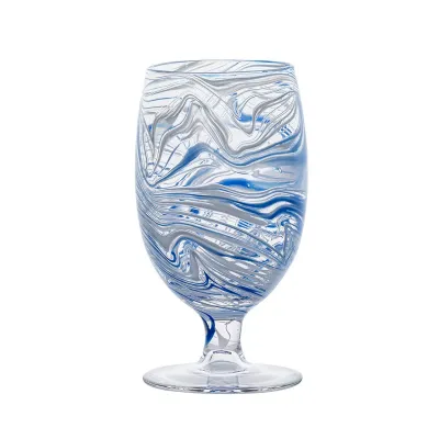 Puro Marbled Goblet Blue