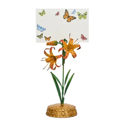 Meadow Walk Tiger Lily Orange Place Card Holder
