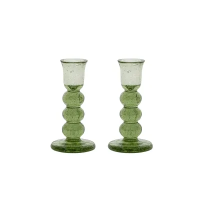 Provence 5" Candlestick Set of 2 - Basil