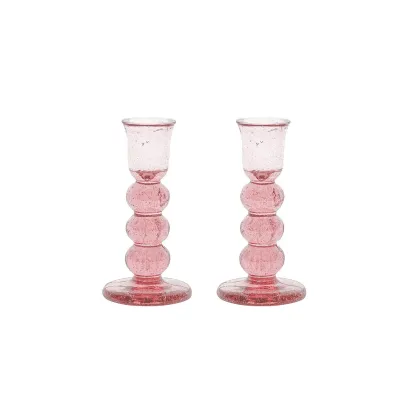 Provence 5" Candlestick Set of 2 - Blush