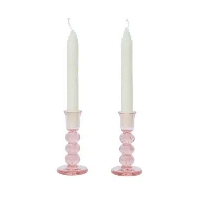 Provence 5" Candlestick Set of 2 - Blush