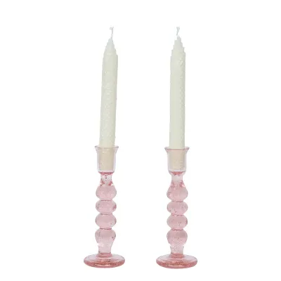 Provence 7" Candlestick Set of 2 - Blush