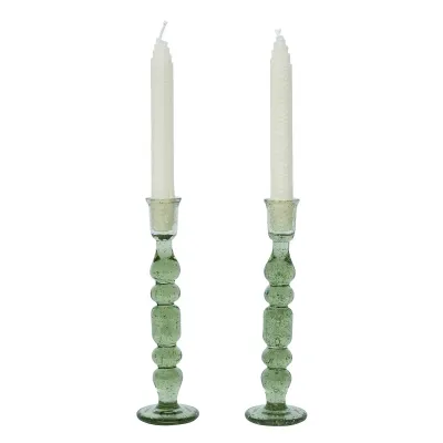 Provence 9" Candlestick Set of 2 - Basil