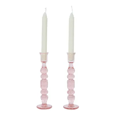 Provence 9" Candlestick Set of 2 - Blush