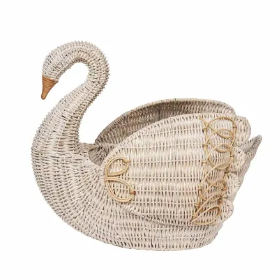 Provence Rattan Swan Basket Whitewash