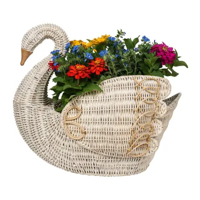 Provence Rattan Swan Basket Whitewash