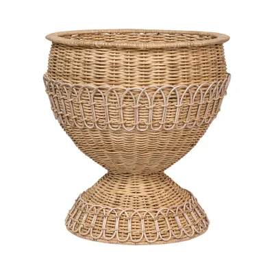 Provence Rattan Medium Urn Whitewash