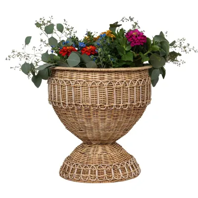 Provence Rattan Medium Urn Whitewash