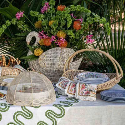 Provence Rattan Gathering Basket Whitewash