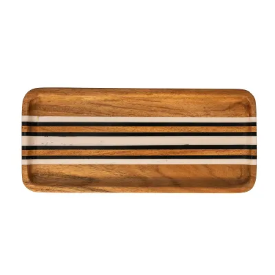 Stonewood Stripe Rectangle Tray 13.5"L, 6"W, 0.75"H