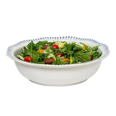 Sitio Stripe 12" Serving Bowl Delft Blue