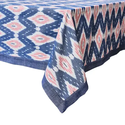 Ikat Blue/Pink Tablecloth 60" x 120"