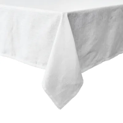 Berry Scallop White Tablecloth 60" x 120"