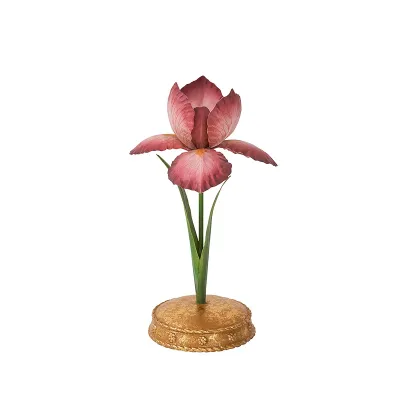 Meadow Walk Iris 9" Candlestick - Pink