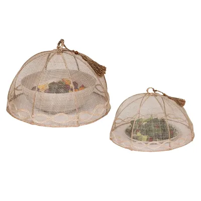 Tuileries Garden Mesh Round Food Cover Set of 2 pc Natural