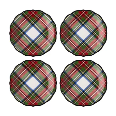 Stewart Tartan Side/Cocktail Plate Set of 4