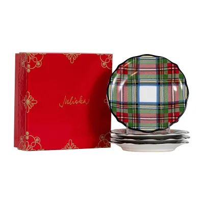 Stewart Tartan Side/Cocktail Plate Set of 4