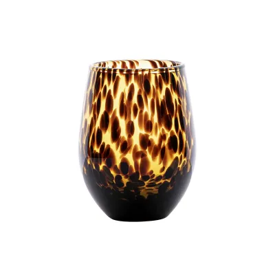 Puro Tortoiseshell Stemless Wine Glass 15 oz