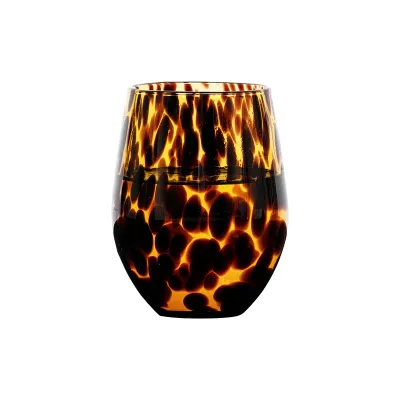 Puro Tortoiseshell Stemless Wine Glass 15 oz