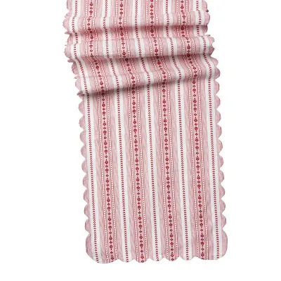 Villa Stripe 18" x 90" Table Runner Ruby