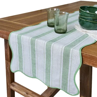 Cabana Stripe 18" x 90" Table Runner - Seagrass