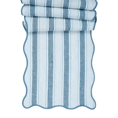 Cabana Stripe 18" x 90" Table Runner - Ocean