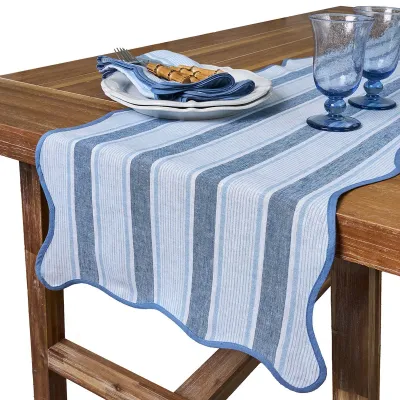 Cabana Stripe 18" x 90" Table Runner - Ocean