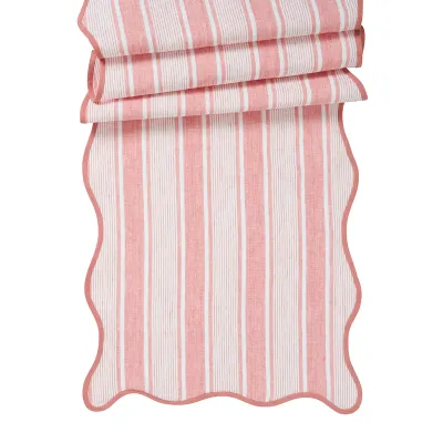 Cabana Stripe 18" x 90" Table Runner - Coral