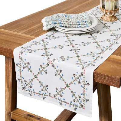 Villa Seville 18" x 90" Table Runner - Chambray