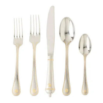 Berry & Thread Bright Satin with Gold Accents Flatware